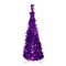 Northlight 4&#x27; Purple Tinsel Pop-Up Artificial Christmas Tree, Unlit